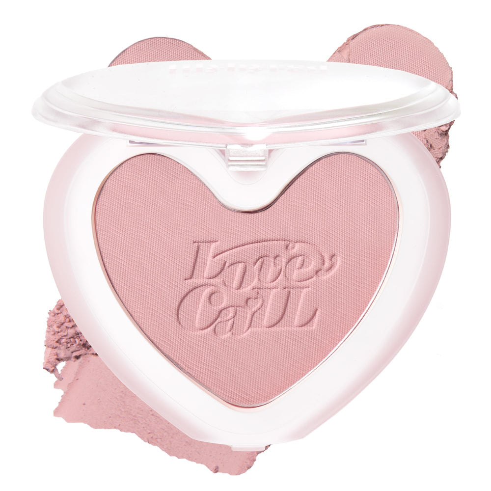 lilybyred Luv Beam Blur Cheek heart blush pan for a playful, natural flush.