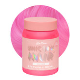 Lime Crime Unicorn Hair Dye Sour Candy bottle shows vibrant pink color for bold DIY color