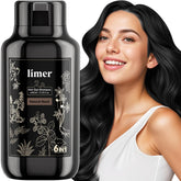 Limer Hair Dye Shampoo bottle front in natural black for quick gray coverage.
