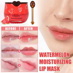Lingyun strawberry flavor lip mask jar provides daily hydration for lips.