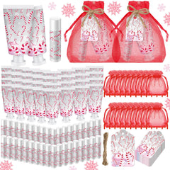 Linyuthia candy cane hand cream bottle with festive winter hydration appeal