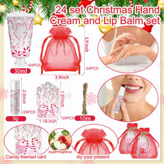 Linyuthia organza gift bags featuring candy cane motif for gifting