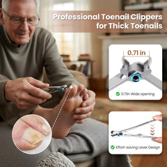 LIONVISON heavy-duty toenail clippers in action for thick nails.