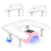 LIONVISON manicure arm rest with adjustable front bracket provides customizable height for comfort.