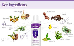 Lipogaine Big 5 Shampoo ingredients blend with biotin and caffeine for nourishment.
