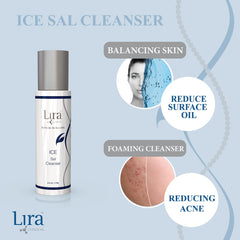 Lira Clinical ICE Sal Cleanser cool sensation delivers refreshing skin during cleansing.