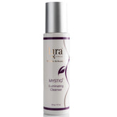 Lira Clinical MYSTIQ illuminating cleanser bottle on bathroom counter for daily hydrating cleanse.