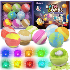 Lisotera gift box bath bombs with eight planet bombs for kids' bubble fun.