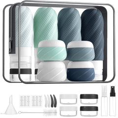 LitBear 23-pack travel bottles setup for organized packing on trips
