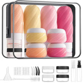 LitBear 23-pack travel bottles in a clear bag for organized packing on trips.