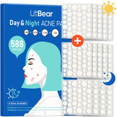 LitBear acne patches day-night bundle; discreet packaging and 24-hour coverage for everyday use.