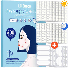 LitBear pimple patch on face for discreet daytime coverage and protection.