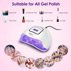 Liteland UV nail lamp inside space accommodates multiple nails for faster full-hand curing.