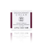 Little Seed Farm cedar-vanilla deodorant jar shows creamy paste for easy daily application.