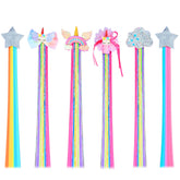 Pinzas Little World unicornio arcoiris, ideales para peinados divertidos y fáciles de crear.
