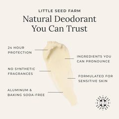 Little Seed Farm deodorant cream texture close-up reveals silky paste for easy glide