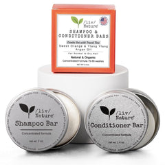 liv Nature shampoo bar in travel case showing compact on-the-go moisture solution.