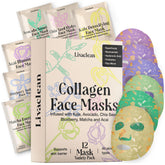 LivaClean collagen sheet mask pack shot highlights bulk hydration for all skin types.
