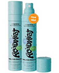 LivaClean hypochlorous spray bottle closeup showing gentle cleansing for sensitive skin