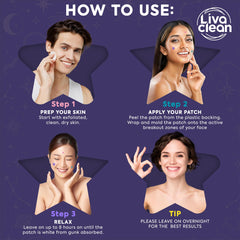 Livaclean star patch 14mm space purple offers discreet zit coverage and sebum control.