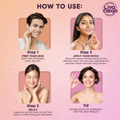 LivaClean XL patch on chin area helps manage oil and moisture overnight