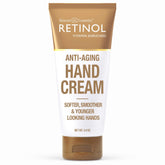 LIVAURA Retinol hand cream bottle highlights anti-aging hydration for dry hands.