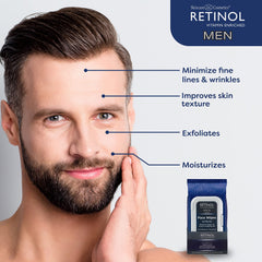 LIVAURA Retinol Men wipes after-workout use shown for refreshed skin