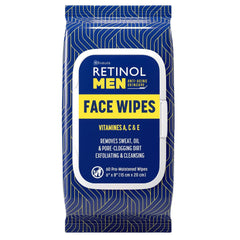 LIVAURA Retinol Men facial wipes packaging for on-the-go cleansing