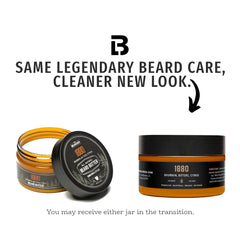 Live Bearded beard butter packaging showcases natural ingredients and USA-made charm.