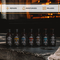 Live Bearded Tombstone packaging emphasizes USA-made quality and fragrance-ready grooming routine