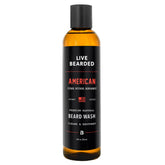 Live Bearded beard wash bottle pour for quick, refreshing cleansing.