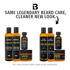 Live Bearded beard wash bottle demonstrates cleansing for a softer, more manageable beard.
