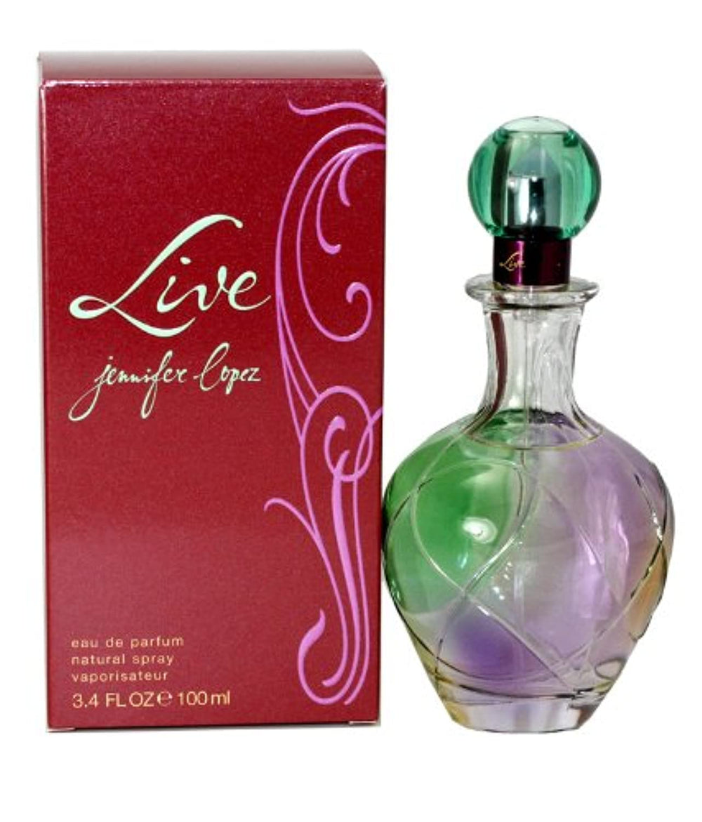 Live by Jennifer Lopez perfume bottle on vanity ideal for evening confidence
