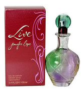 Live by Jennifer Lopez perfume bottle on vanity ideal for evening confidence