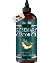 Live Fraiche rosemary castor oil bottle 16oz ready for care routine and application
