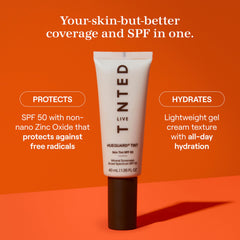 Hueguard texture swirl demonstrates buildable coverage for a natural glow