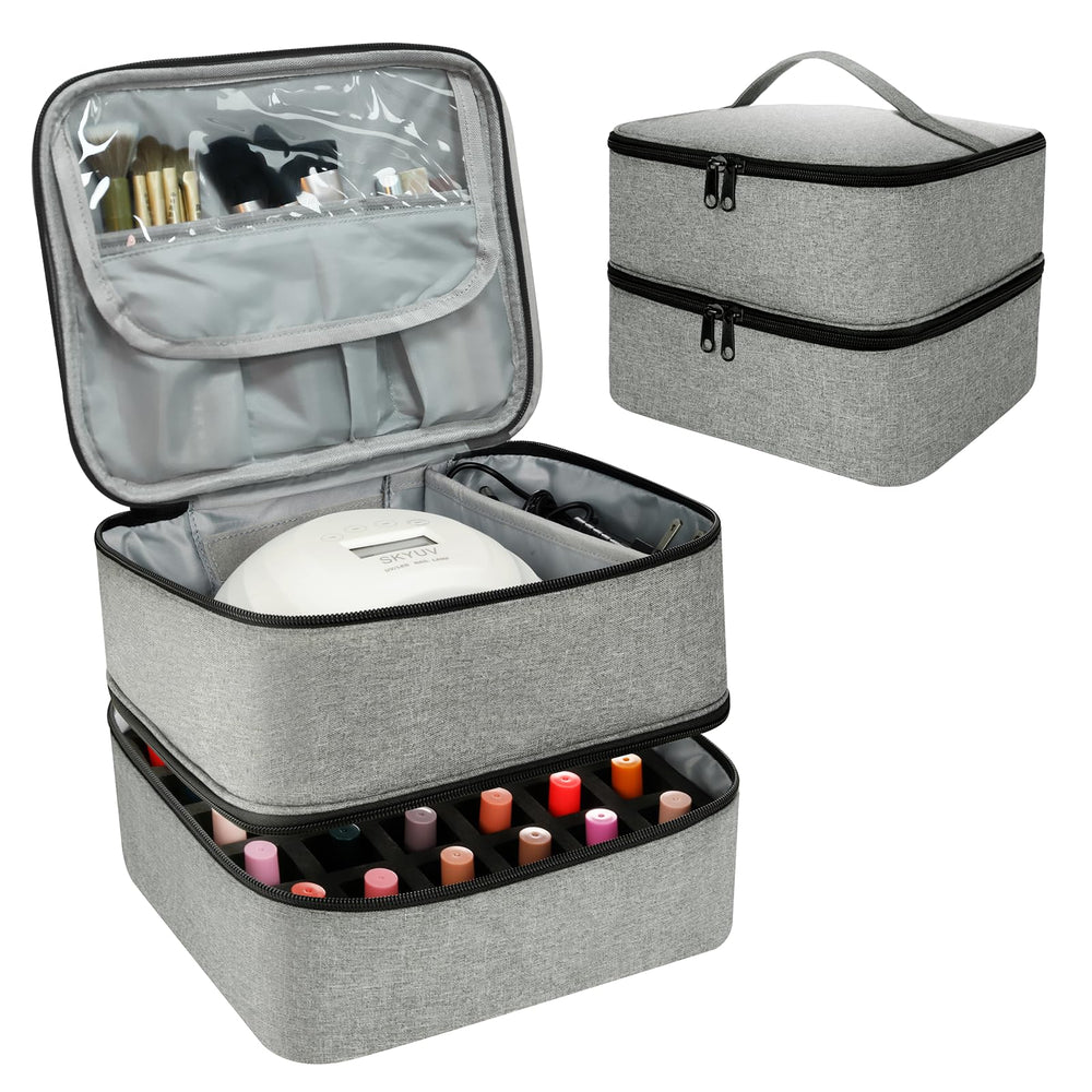LIVEBAY nail polish organizer bottom layer foam divider keeps 30 bottles secure during storage