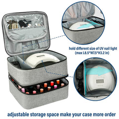 LIVEBAY nail polish organizer pockets for tools keep clippers, files, and brushes organized