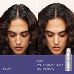 Living Proof Advanced Clean Dry Shampoo travel-size refreshes between washes.