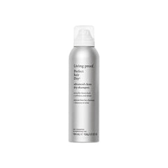 Living Proof Dry Shampoo Advanced Clean bottle demonstrates oil absorption for a just-washed feel