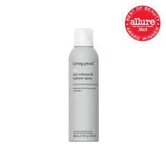 Living proof Full Dry Volume & Texture Spray mist demonstrates lightweight grip for dry styling.