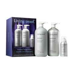 Living Proof lasting-volume kit jumbo shampoo bottle delivers lasting body.