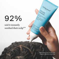 Living Proof leave-in scalp treatment being applied for relief.