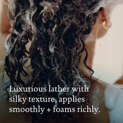 Living Proof No Frizz Shampoo label-detail emphasizes silicone-free formula and cleanliness