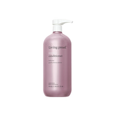 Living Proof Restore Conditioner bottle close-up, silicone-free formula for healthier-looking hair.