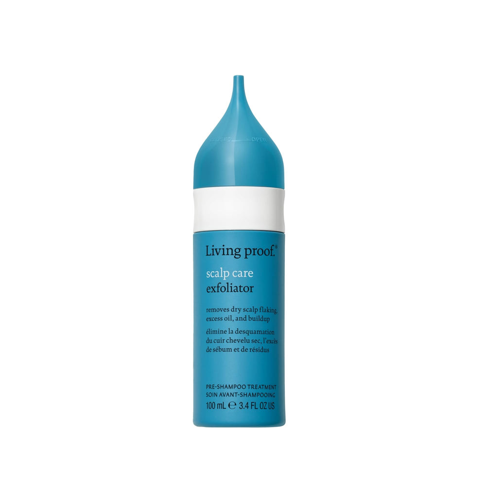 Living Proof Scalp Exfoliator bottle shows targeted exfoliation for a refreshed scalp