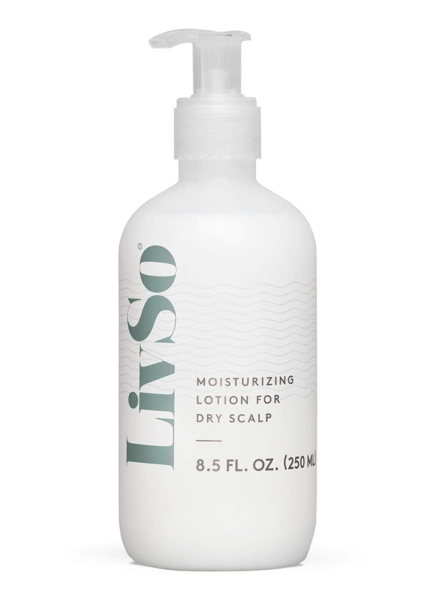 LivSo Moisturizing Scalp Lotion bottle demonstrates lightweight scalp hydration.
