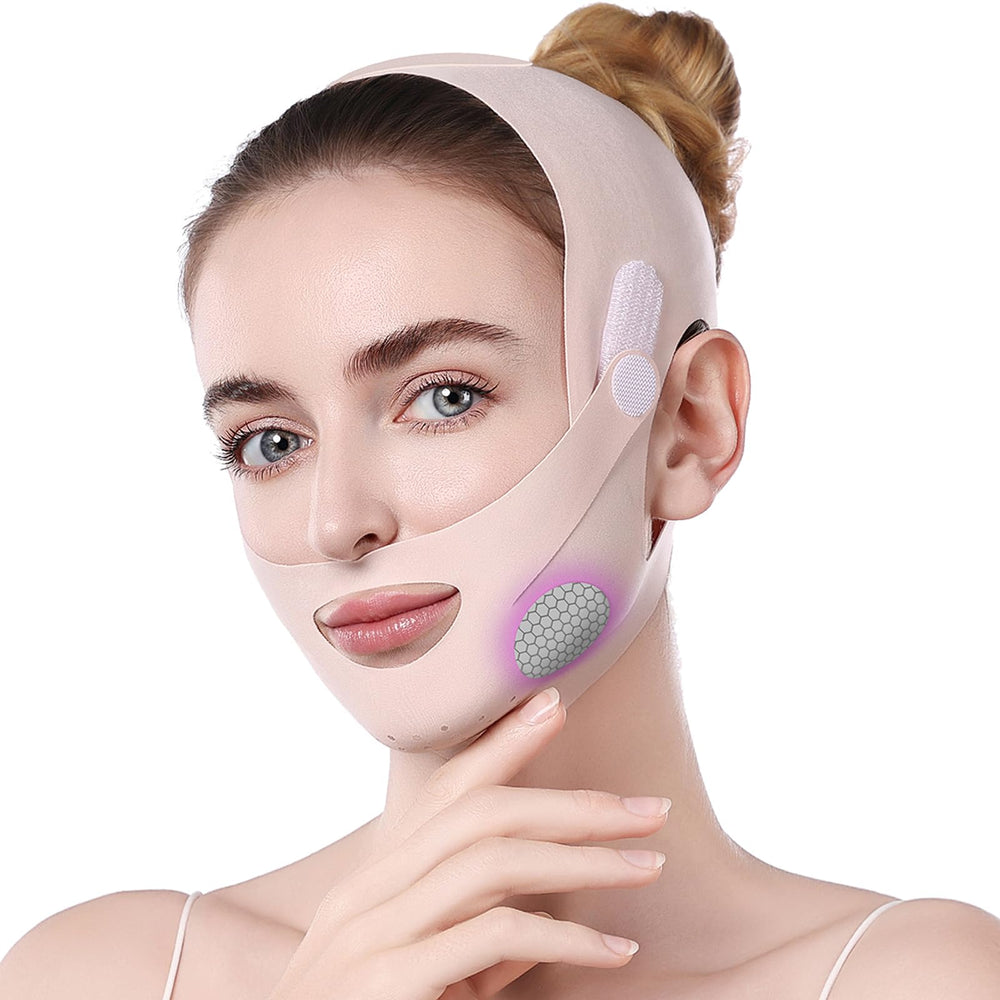 Lixuee Chin Strap overview highlighting breathable ice silk fabric for comfort and lifting.