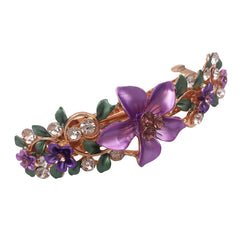 Lizzie Kay gold flower barrette with shimmering finish for upscale events