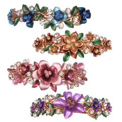 Lizzie Kay pink flower barrette with rhinestones for glamorous outfits